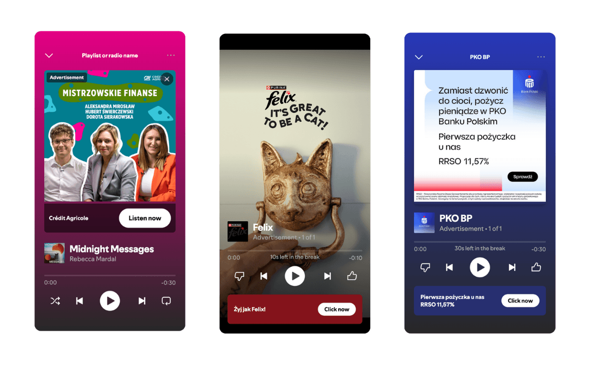 Formaty reklamowe Spotify Ads: audio i wideo